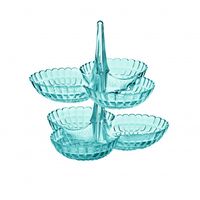 Lot de 2 plats à hors d'œuvre TIFFANY bleu mer - Visuel 1