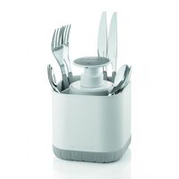 Egouttoir couverts + pompe à savon gris - Visuel 1
