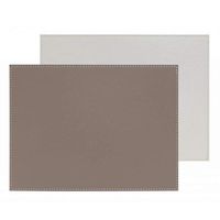 Set de table réversible 30x40 blanc/taupe - Visuel 1
