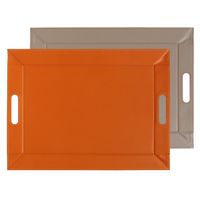 Plateau réversible corail/taupe 55 x 41 cm - Visuel 0