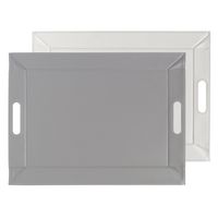 Plateau réversible 55 x 41 cm blanc/gris - Visuel 0