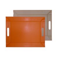 Plateau réversible corail/taupe 45 x 35 cm - Visuel 0