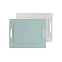 Plateau réversible bicolore 45 x 35cm vert céladon/blanc - Visuel 0