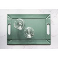 Plateau réversible bicolore 45 x 35cm vert céladon/blanc - Visuel 1