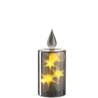 Bougie LED Felice H. 23 cm argent - Visuel 0