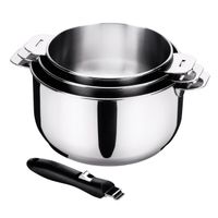 Série de 3 casseroles Salvaspazio poignée amovible - Visuel 0