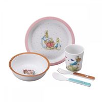 Coffret en mélamine PIERRE LAPIN ROSE 5 pièces - Visuel 0