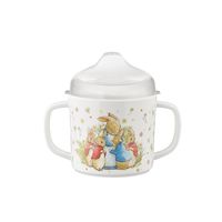 Tasse d'apprentissage antidérapante pierre lapin multicolore 160 ml - Visuel 1