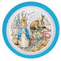 Assiette bébé bleue Pierre Lapin - Visuel 0