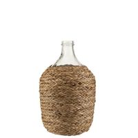 Vase bouteille verre et paille - Visuel 0