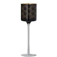 Photophore sur pied Gatsby Noir 9x9x30cm - Visuel 0