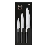 Coffret 3 couteaux japonais Chef noir - Visuel 0