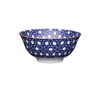 Bol Buddha bowl - motifs floraux bleus - Visuel 0