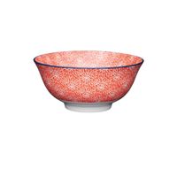 Bol Buddha bowl - motif floral rouge - Visuel 0
