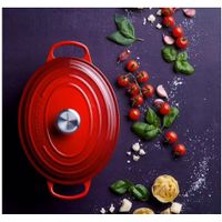 Cocotte en fonte ovale 31 cm Cerise - Visuel 2