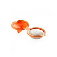Pocheuse à œuf inox et silicone orange - Visuel 3