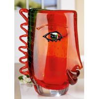 Vase visage glass art H. 31 cm - Visuel 0