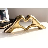 Sculpture main coeur doré - Visuel 0