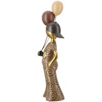 Figure, garcon ballon, motif du ballon, avec chapeau et cravatte, résine synthétique, marron - Visuel 1