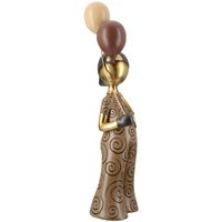 Figure, garcon ballon, motif du ballon, avec chapeau et cravatte, résine synthétique, marron - Visuel 2