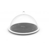 PLATEAU FROMAGE + CLOCHE EFFET MARBRE N&B - Visuel 1
