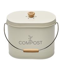 Seau à compost ovale beige 7 L - Visuel 2