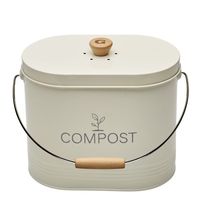 Seau à compost ovale beige 7 L - Visuel 2