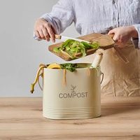 Seau à compost ovale beige 7 L - Visuel 1