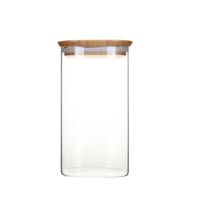 Boîte en verre carrée avec couvercle bambou 1,4L - Visuel 0