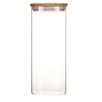 Boîte en verre carrée avec couvercle bambou 2,2L - Visuel 0