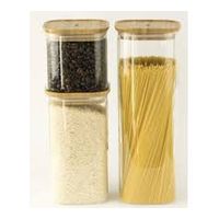 Boîte en verre carrée avec couvercle bambou 2,2L - Visuel 1