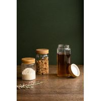 Boîte en verre ronde avec couvercle bambou 650 ml - Visuel 1