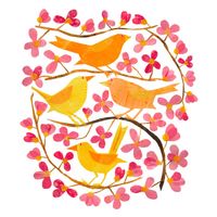 Serviettes en papier Cherry Blossoms & Birds - Visuel 0