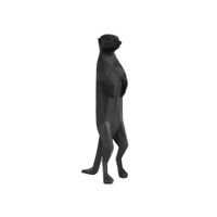 Statue origami suricate noir - Visuel 0