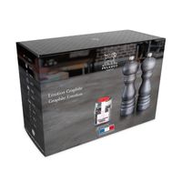 Coffret 2 moulins sel + poivre Paris Graphite + tube de poivre - Visuel 0