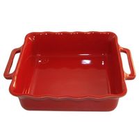Plat à four Délices carré 31,5 cm rouge cerise - Visuel 0