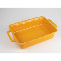 Plat à four rectangulaire Délices jaune safran 34,5cm - Visuel 0