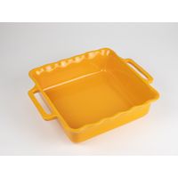 Plat à four carré Délices jaune safran 31,5cm - Visuel 0