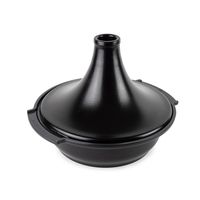 Tajine base en Aluminium recyclé et couvercle en céramique Noir Satin 30 cm - Visuel 1