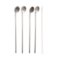 Set de 4 cuillères avec pailles intégrées - Visuel 1