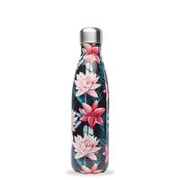 Bouteille isotherme tropical fleur noire 500ml - Visuel 0