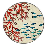 Dessous de plat en mélamine Sealife Corail 20 cm - Visuel 0
