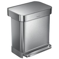 Poubelle rectangulaire 30 L inox avec réserve à sacs - Visuel 0