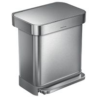 Poubelle rectangulaire 30 L inox avec réserve à sacs - Visuel 1