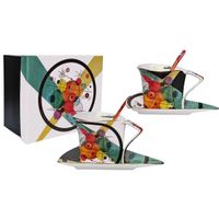 Coffret de 2 tasses café 18 cl + soucoupe + cuillère KANDINSKY 50 cl - Visuel 0