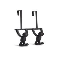 Patère double de porte noire BUDDY - Visuel 0