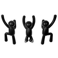 Lot de 3 patères BUDDY noires - Visuel 1