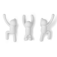 Lot de 3 patères BUDDY blanches - Visuel 1
