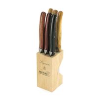 Bloc 6 couteaux a steak laguiole bois - Visuel 0