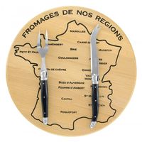 Set plateau à fromage laguiole 3 pièces noir - Visuel 1